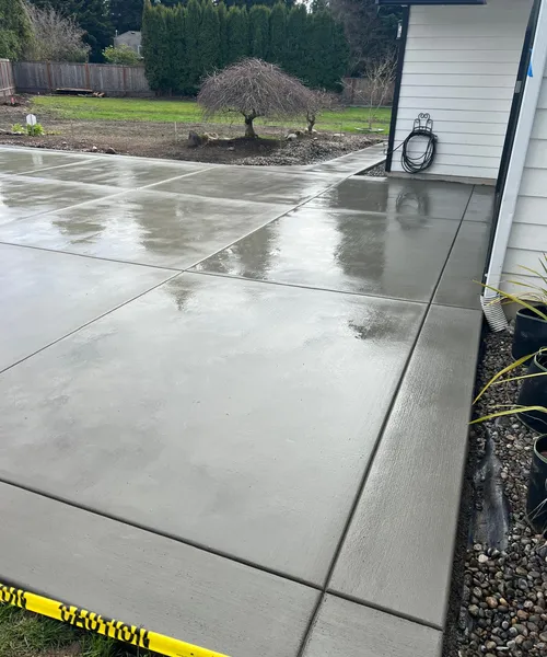 Broom Finish Driveway Replacement With Decorative Borders in Newcastle 